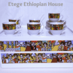 14 pcs Rekebot Set - Ethiopian & Eritrean coffee serving Tray with 6 cups, 6 Saucers
