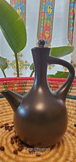 Jebena- ጀበና 0.8 L- Natural Ethiopian & Eritrean Traditional Coffee Pot- Temperature resistant up to 600 deg C - Image 3
