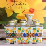 Adey Abeba™- 21Pcs Complete Coffee Set- Easy to clean Coffee & Tea Serving bin with lid, Incense Burner, 6 Cups, 6 Saucers, 6 Spoons.