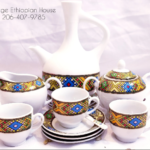 23 PCS- Ethiopian/Eritrean Complete Coffee Set- የቡና ጀበና እና ስኒ ጥለት/ሳባ