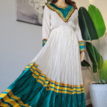 Ethiopian Traditional Dress- Hand made Cotton Dress (የሐበሻ የሐገር ባህል ልብስ) Unisize .