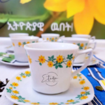 Adey Abeba™- Square Design 12 PCS Ethiopian/Eritrean Tea Set - 6 Cups, 6 Saucers*** Great Gift Idea***, High Quality Product in a gift box