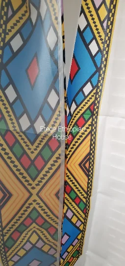 2 Pieces Curtain set-Tebeb Design - High Quality Polyester Fabric 72 x 72 (6ft each) with 12 white grommets. ( Customized Sizes Available). - Image 6